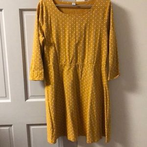 Mustard poke a dot dress!!